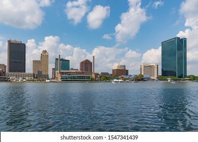 Toledo, OH - September 21, 2019: Skyline of Toledo, Ohio along the Maumee River