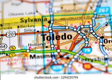 Toledo. Ohio. USA On A Map