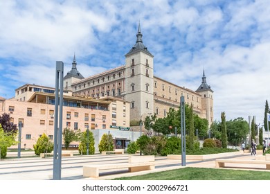 Toledo  Spain - 05 12 2021: Majestic View At The Military Building At The Alcázar Of Toledo Main Facade