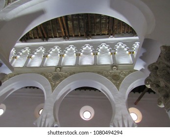 Toledo, Spain - March 14 2018: The Interior Of The Museum And Former Synagogue Of Santa María La Blanca, Which Was Erected In 1180 