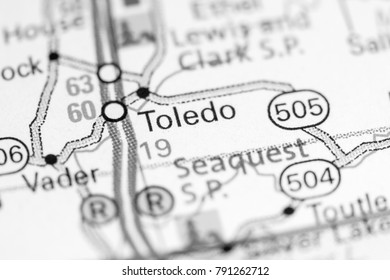 Toledo. Washington State On A Map.