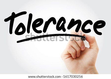 Tolerance text with marker, concept background