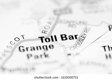 Toll Bar On A Geographical Map Of UK