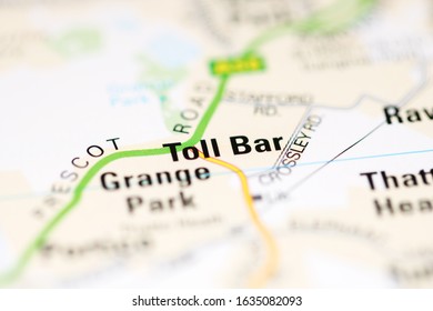 Toll Bar On A Geographical Map Of UK