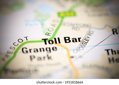 Toll Bar On A Geographical Map Of UK