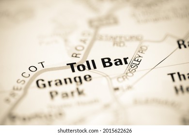 Toll Bar On A Geographical Map Of UK