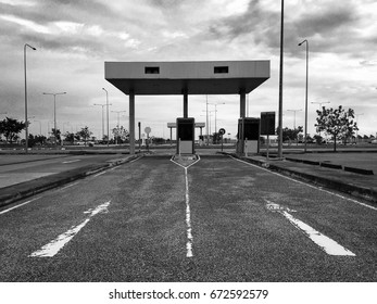 Toll Booth on the highway not in use background