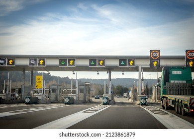 toll station on the highway - Shutterstock ID 2123861879