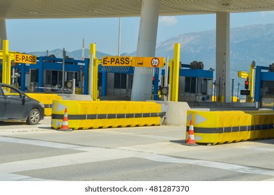 Toll Station In Rio Antirio Bridge Patra Greece