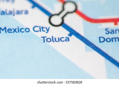 Toluca, Mexico On A Geographical Map.