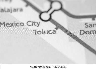 Toluca, Mexico On A Geographical Map.