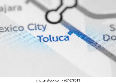 Toluca, Mexico On A Geographical Map.