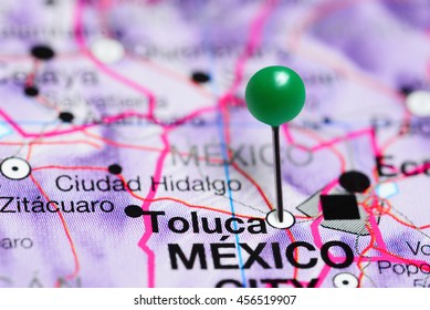 Toluca Pinned On A Map Of Mexico
