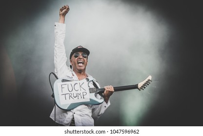 Tom Morello From Prophets Of Rage Performs In Concert At Rock Im Park Festival On June 3, 2017 In Nuremberg, Germany