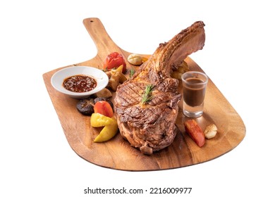 Tomahawk Steak on white background - Shutterstock ID 2216009977