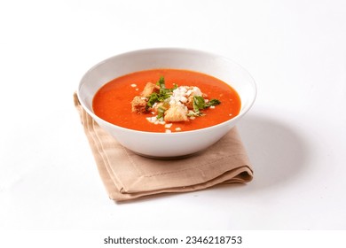 Sopa de Tomata sobre fondo blanco