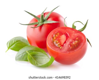 Tomato With Basil Leaves