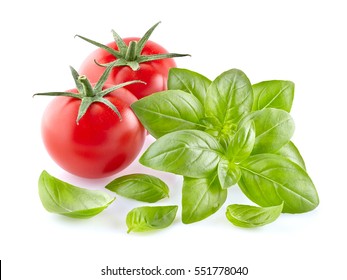 Tomato With Basil Leaves