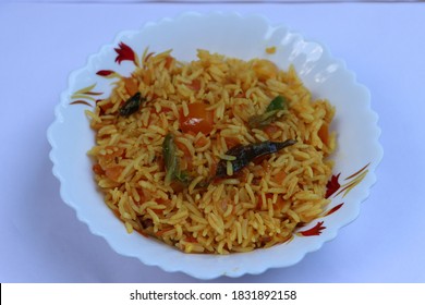 Tomato Bhat Or Tomato Pulao, An Indian Vegetarian Dish