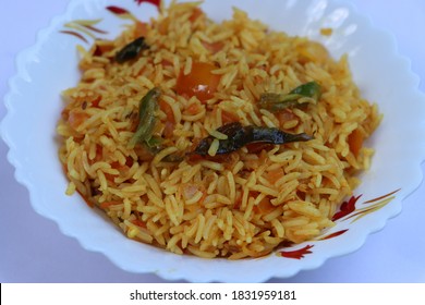 Tomato Bhat Or Tomato Pulao, An Indian Vegetarian Dish