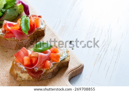 Similar – Hausgemachte italienische Bruschetta A