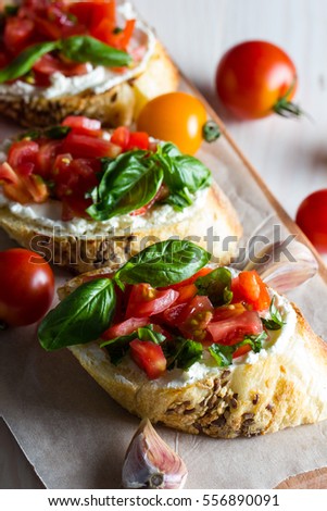 Similar – Hausgemachte italienische Bruschetta