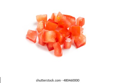 Tomato Diced. Pieces Of Tomatoes