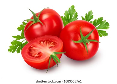 Tomato Half Isolated On White Background Stock Photo 1883555761 