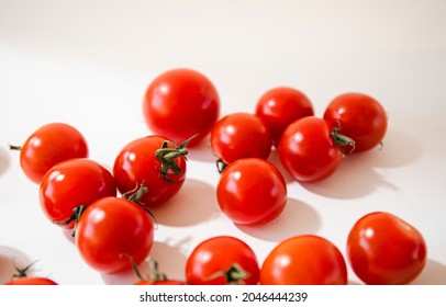 Tomato Isolate. Tomatoes Top View, Side View.