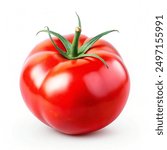 Tomato isolated. Fresh tomato. With clipping path. Full depth of field.