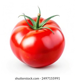 Tomato isolated. Fresh tomato. With clipping path. Full depth of field.