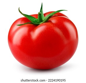 Tomato isolated. Tomato on white background. Perfect retouched tomatoe side view. With clipping path. Full depth of field. - Shutterstock ID 2224190195
