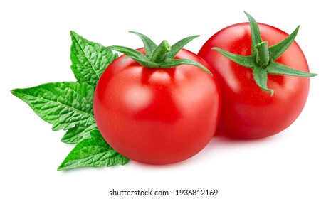 Tomato isolated. Tomato on white. Tomato clipping path. Full depth of field.