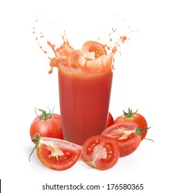 Tomato Juice Isolated On White 