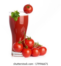 Tomato Juice  Isolated On White Background