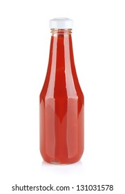 Tomato ketchup bottle. Isolated on white background