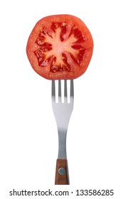 Tomato on a fork