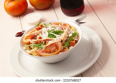 Tomato Salad, Chicken And Greek Yogurt Sauce