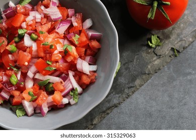 Tomato Salsa Overhead View