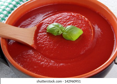 Tomato Sauce In Ceramic Pan