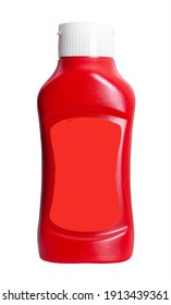 Tomato sauce ketchup bottle isolated