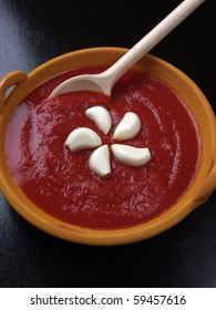 Tomato Sauce With Wooden Spoon