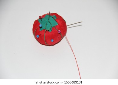 Tomato Sewing Pin Cushion Red