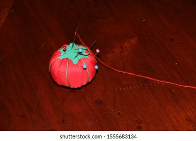 Tomato Sewing Pin Cushion Red