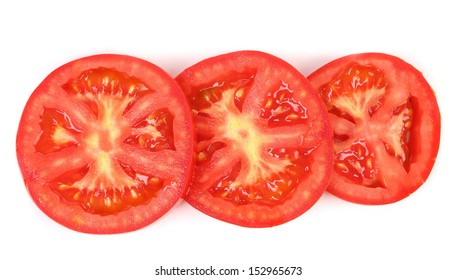 Tomato Slice Isolated On White Background.