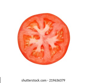 Tomato Slice Isolated On White Background