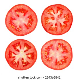 Tomato Slice Isolated On White Background