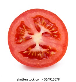 Tomato Slice Isolated On The White Background