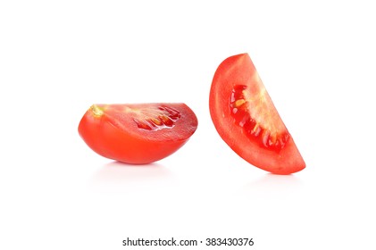 Tomato Slices Isolated On White Background .