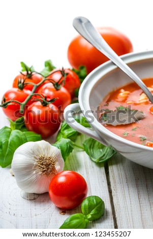 Similar – Kürbissuppe und Zutaten